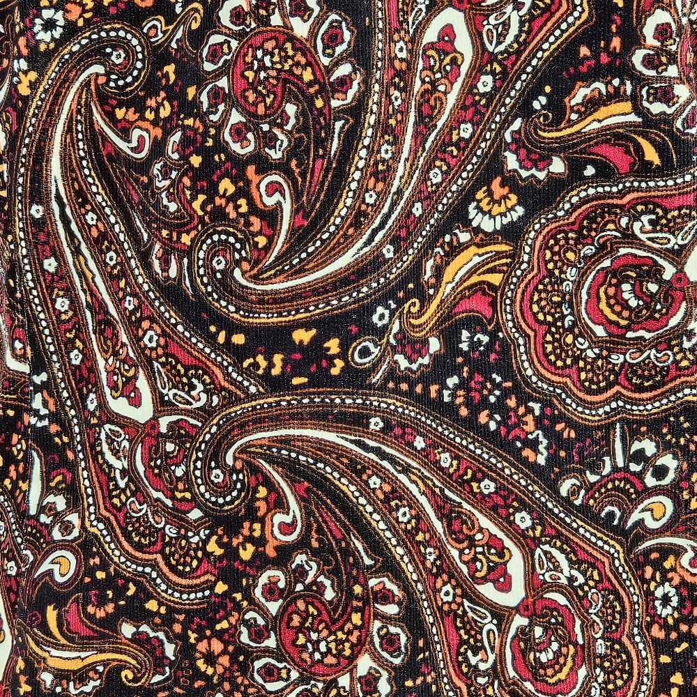 Madison Studio Women 8 Paisley Blazer Jacket Cotton Blend Velvet Look Boho Retro - Picture 8 of 12